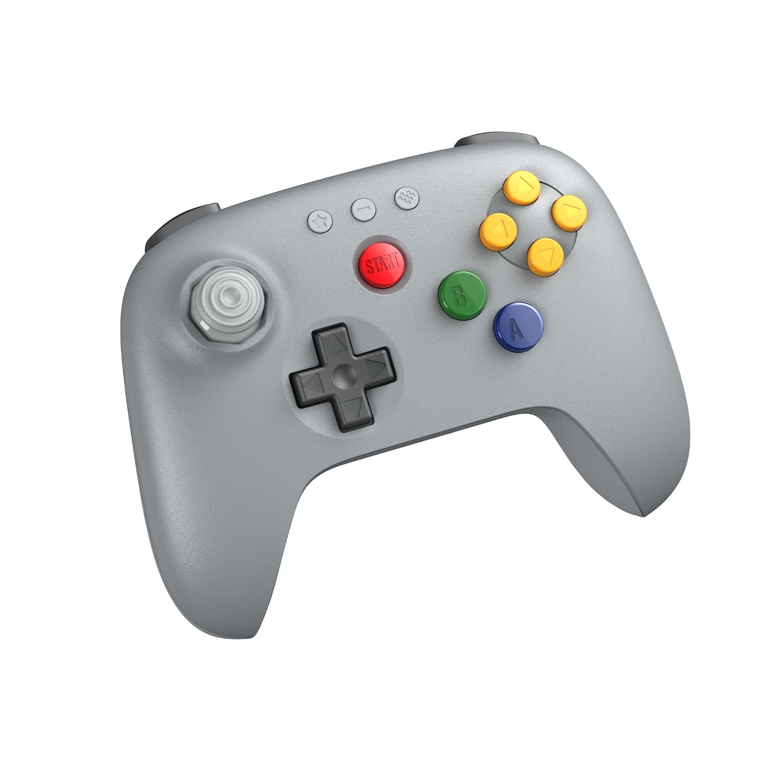 8BitDo 64 Bluetooth Controller for Analogue 3D, Switch, Switch 2, Windows, and Android (Grey)