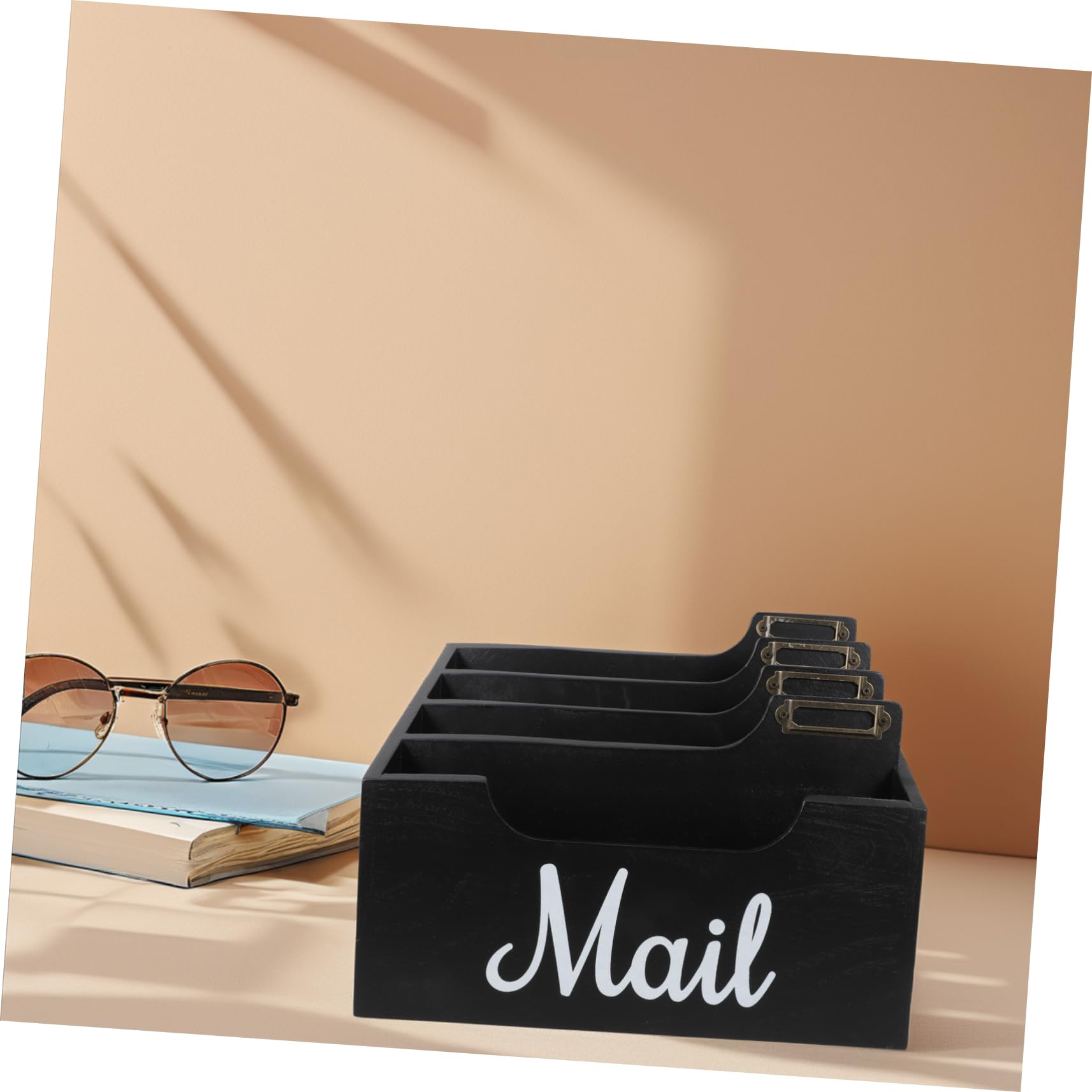Organizador de Escritorio de Madera con Compartimentos Múltiples para Almacenamiento de Correspondencia para Oficina y Diseño Rústico y Funcional para Usar y de Limpiar