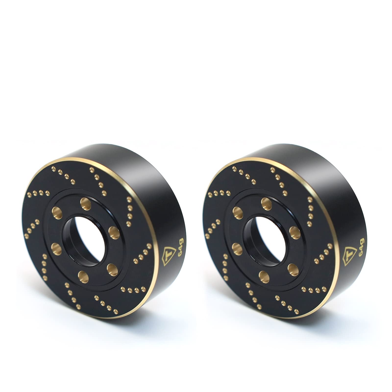 Treal 1.9 Brass Wheel Weights 64g Brake Disc Weights(2) for TRX4 SCX10 III SCX10 II Capra 1/10 Crawler Wheels