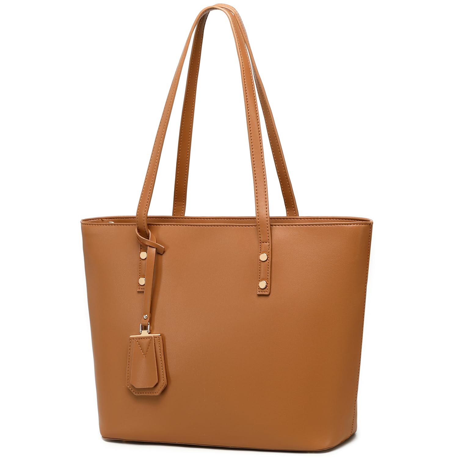 MORGLOVE Damen Handtaschen Weiches Leder Große Tote Taschen Große Kapazität Damen Schule Arbeit Taschen mit Reißverschluss, Schwarz , Minimal