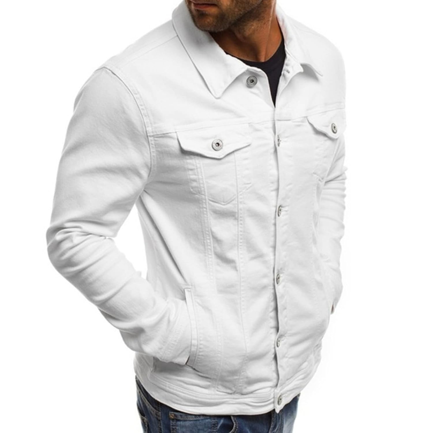 Bestgift Jaqueta masculina jaqueta jeans slim fit com botões multi bolso em promoção! Veja a oferta e mais achadinhos de Jaquetas & Casacos 2 Hoje é o melhor dia para comprar Bestgift Jaqueta masculina jaqueta jeans slim fit com botões multi bolso com aquele preço maroto! Promoção! Aproveite a oferta! 2