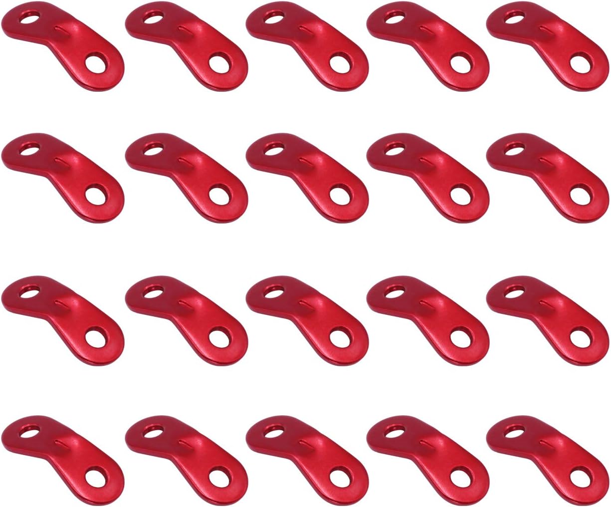 DGQ20 Pieces Aluminum Alloy Guyline Cord Adjuster Tent Tensioners Rope Adjuster for Tent Hiking Camping Backpacking Picnic Shelter and Shade Canopy Outdoor Activity, Red, F, Compact