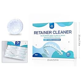Retainer & Denture Cleaner Tablets - 1 Months Supply (36 pcs) Dental Retainers for Aligner - Mouth & Night Guards - False Teeth Whitening - Removes Odor & Plaque