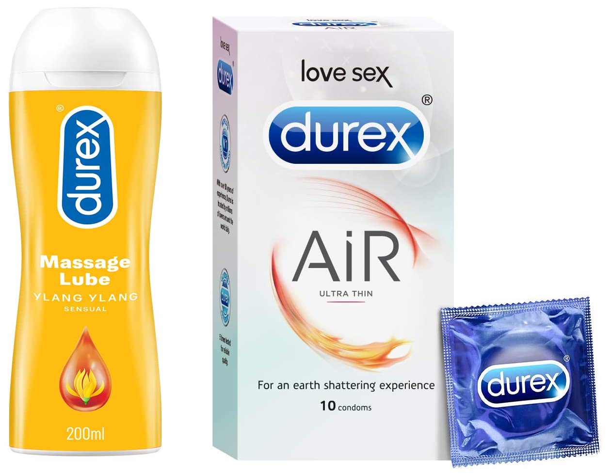 Durex Pleasure Pack (Durex Sensual 200ml, Air 10s)-picture-14