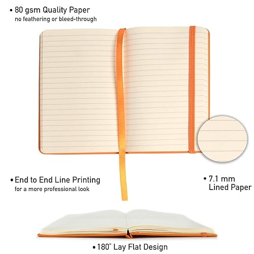 Miniatura 8 de Simply Genius Mini cuadernos tamaño A6 de bolsillo con tapa dura, juego de diario de bolsillo pequeño a rayas para la escuela, el hogar y la