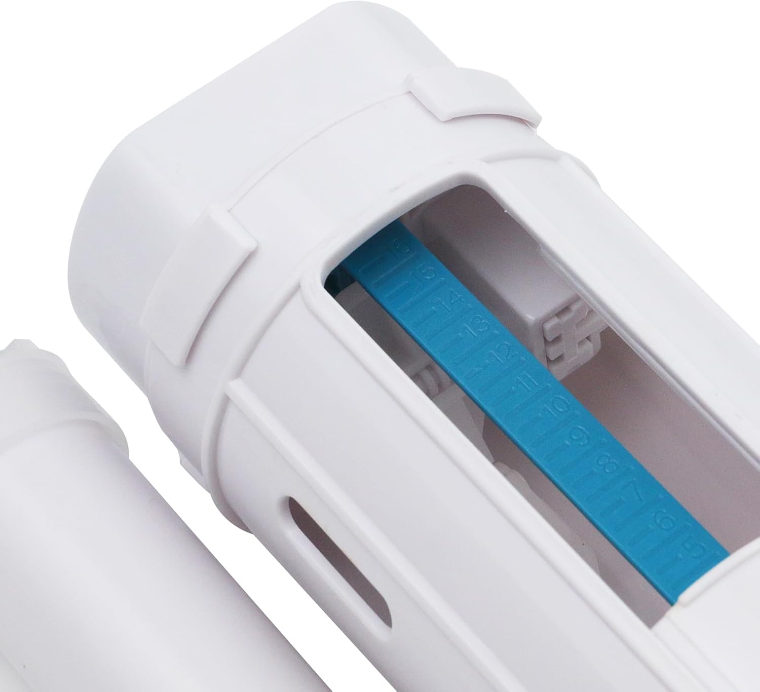 Close-up of flush valve adjustment