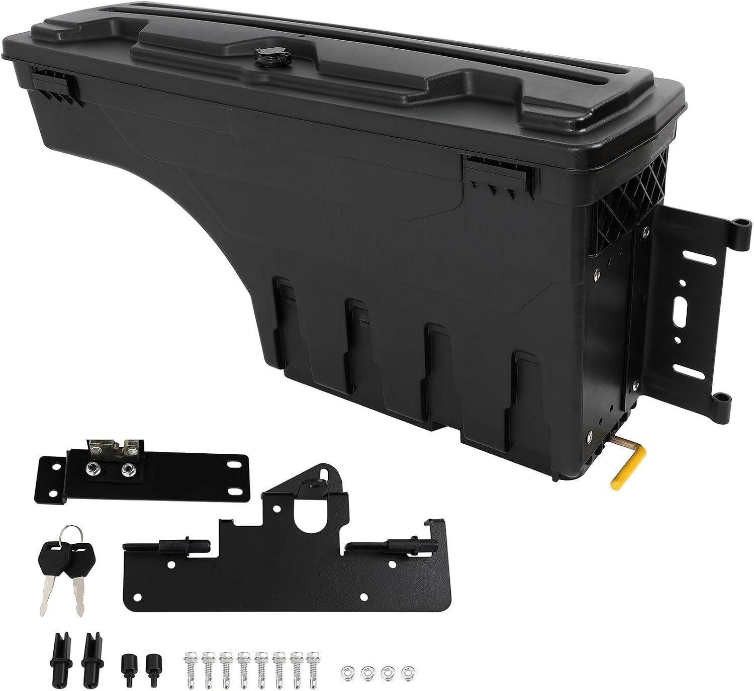 ROADFAR Left Driver Side and Right Passenger Side Truck Bed Storage Box Replacement For Toyota for Tacoma 2005-2021 Key Lockable Lid Truck Bed Toolboxes Black