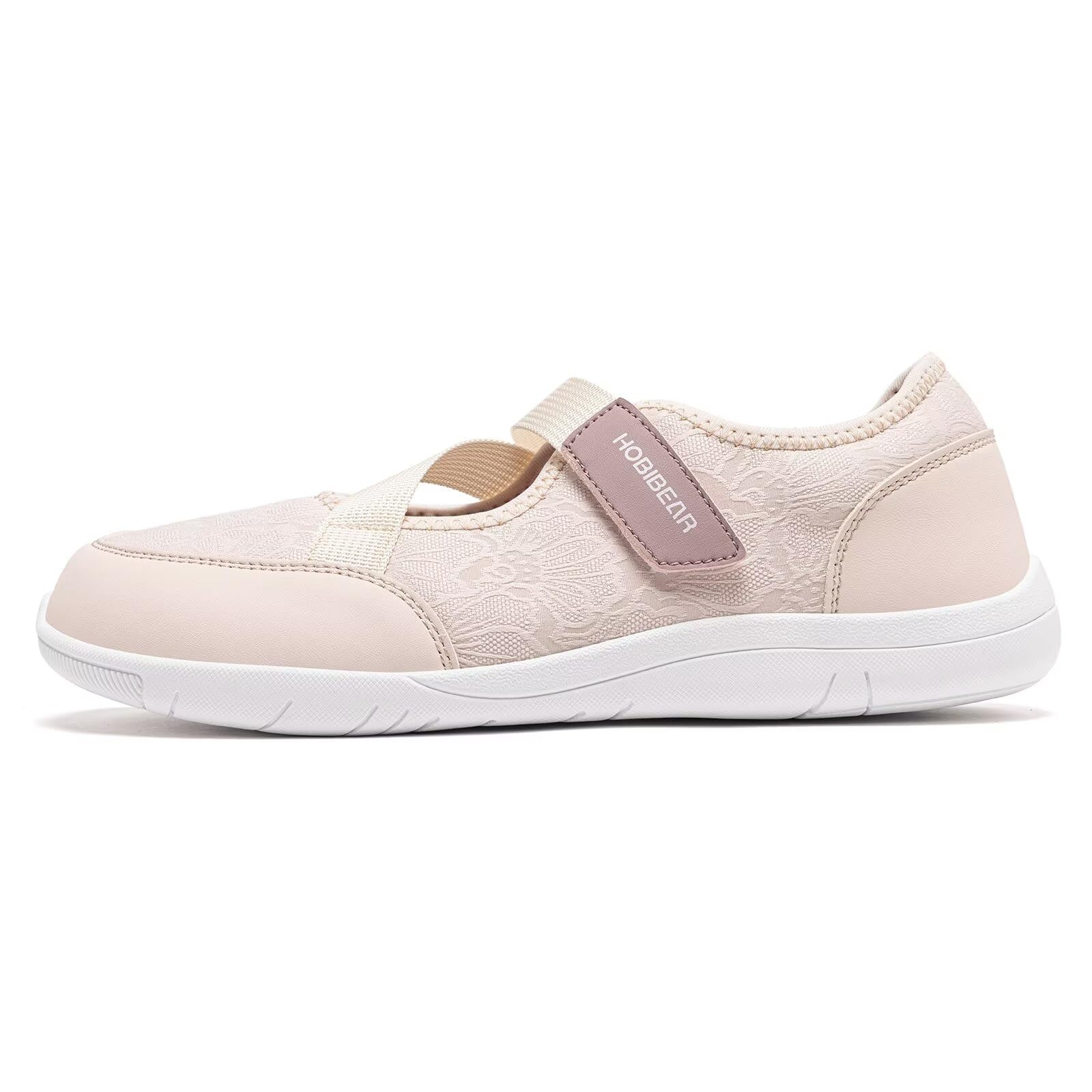 HOBIBEAR Damen Barfuß Mary Jane Schuhe breite Zehen Nullabsatz minimalistisch Verstellbarer Klettverschluss Gehschuhe
