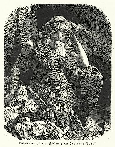 Toile Nordique Gudrun au bord de par Hermann Vogel Décoration Chambre 60x90cm
