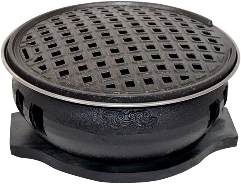 Portable BBQ Grill, Korean BBQ Grill Cast Iron 31cm x 13.5cm 5-10 People Indoor Outdoor Pack of 11 Multicolor(A)