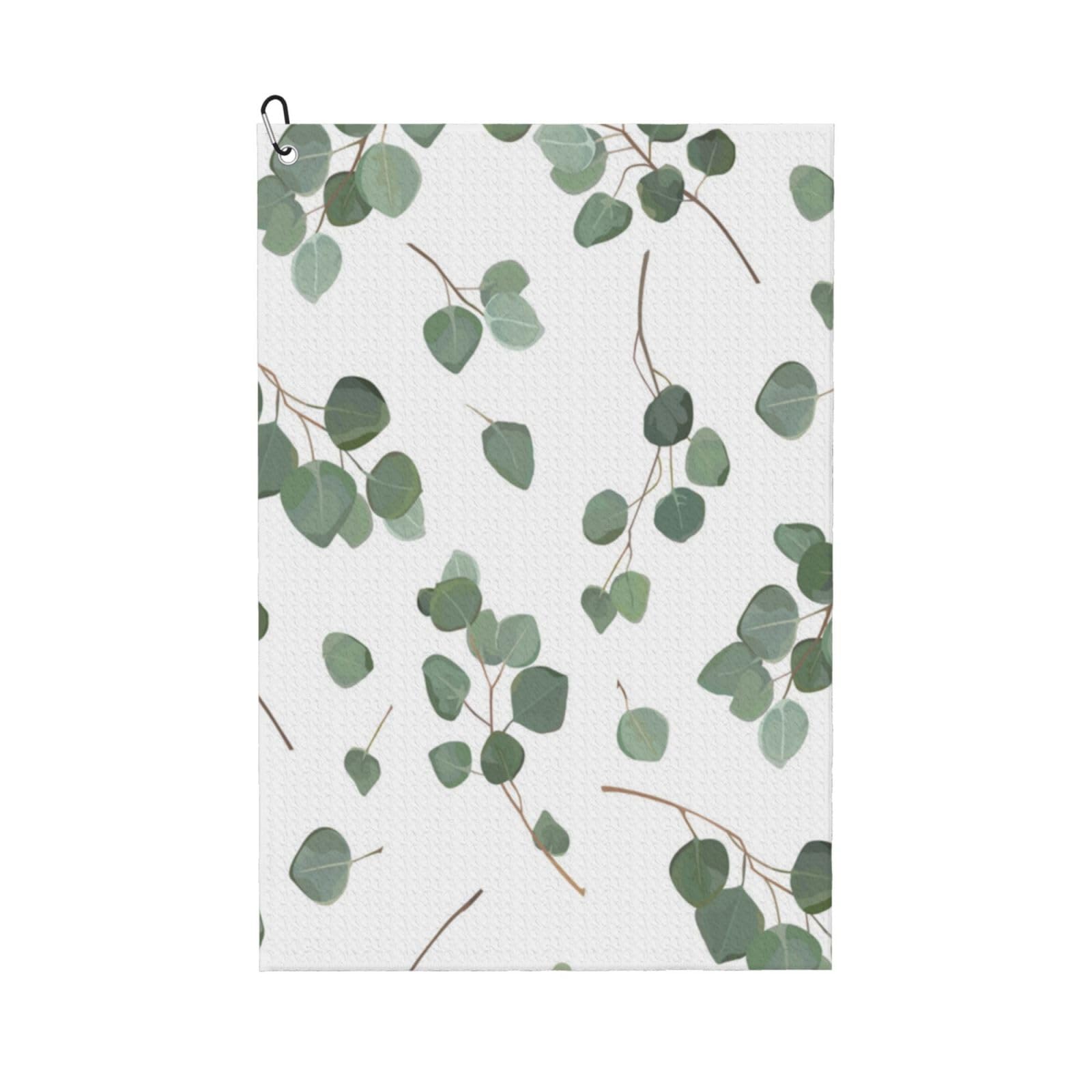 Hnnkloy Green Silver Dollar Eucalyptus, 16x24 in Portable Waffle Golf Towels with Carabiner Clip for Golf Bag