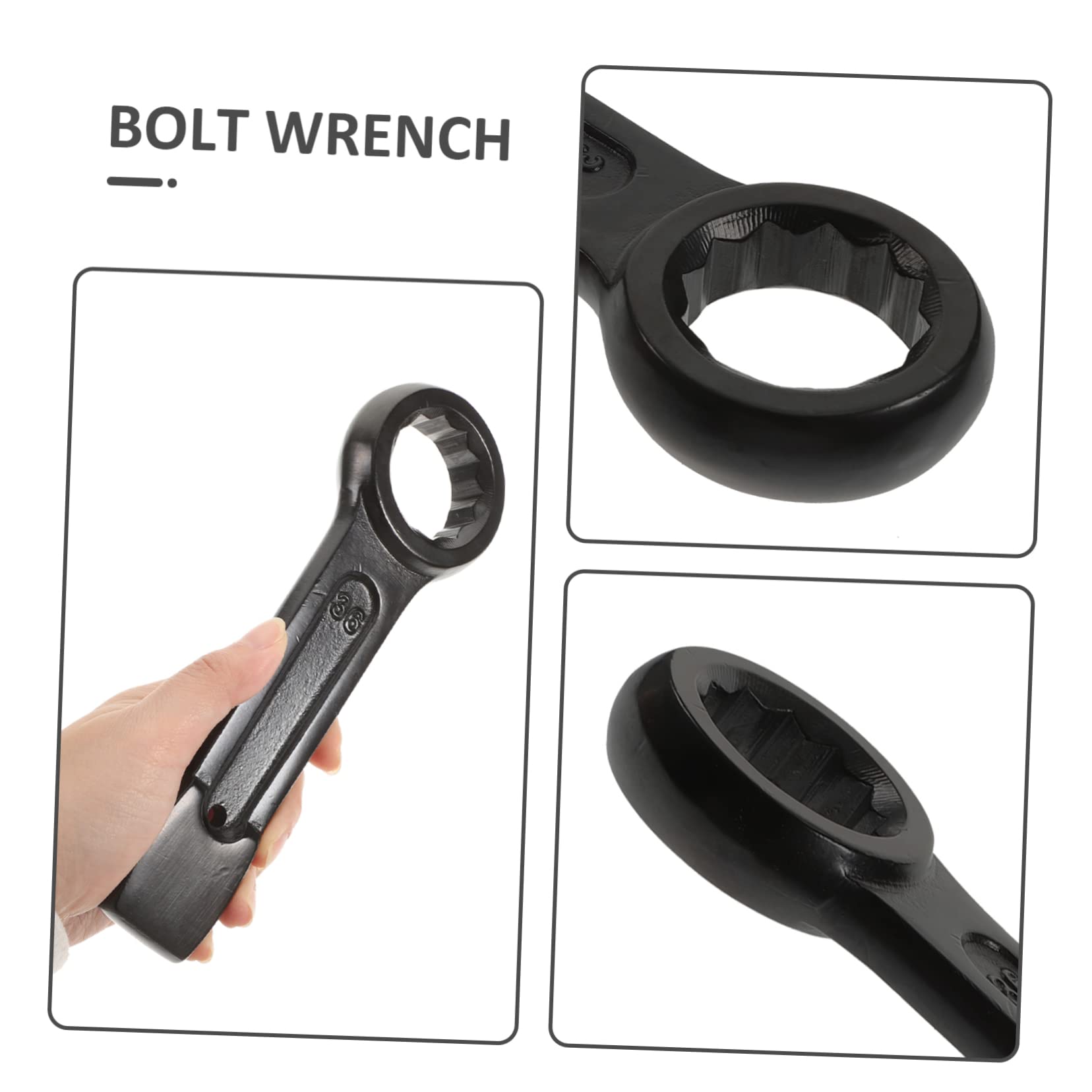 NUOBESTY Chiave Inglese Offset 36mm in Acciaio Nero per Serraggio | Autofficina e Casa, per Dadi da Stringere o Allentare, Attrezzo Robusto da 36mm