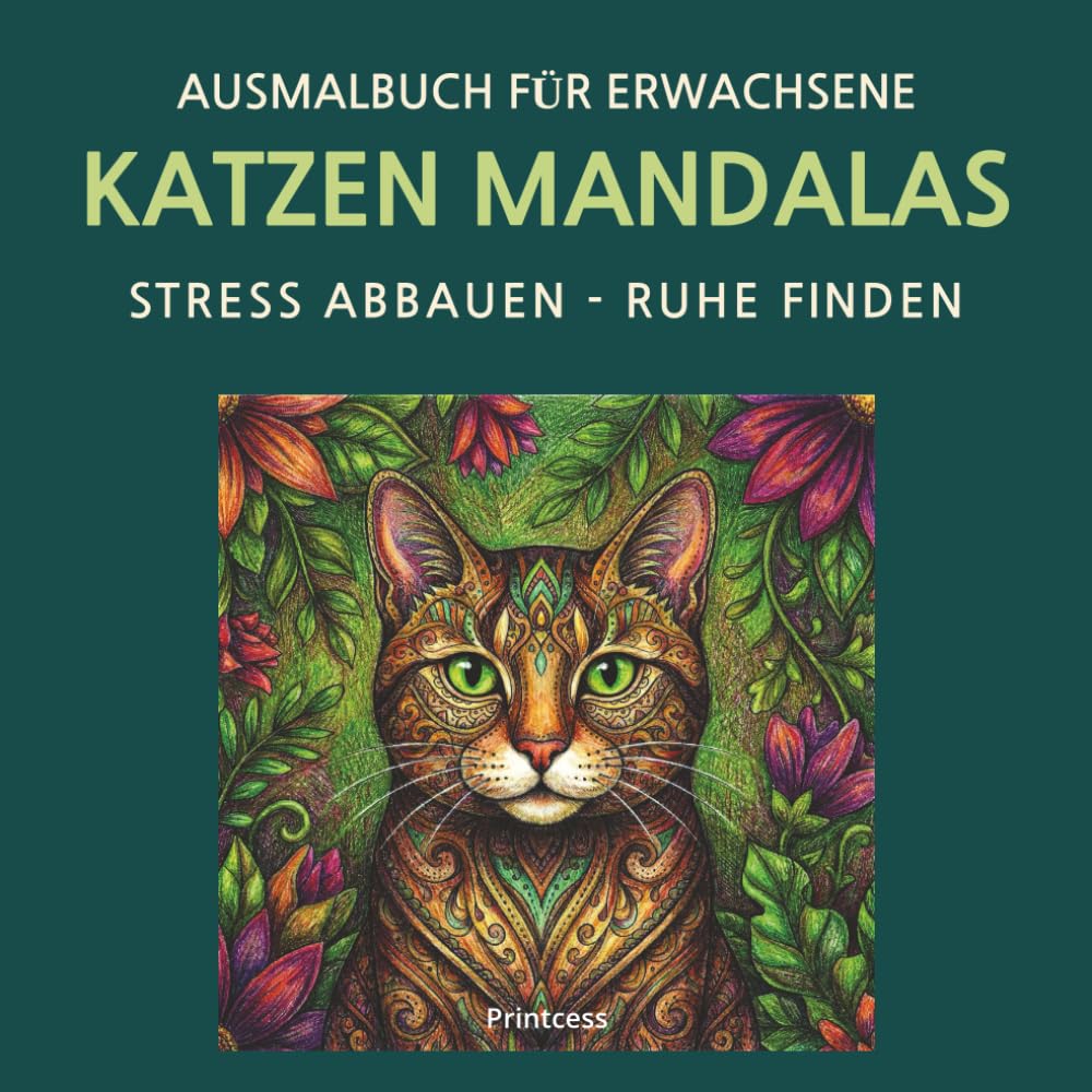 Ausmalbuch für Erwachsene: Katzen Mandalas: Stress abbauen - Ruhe finden