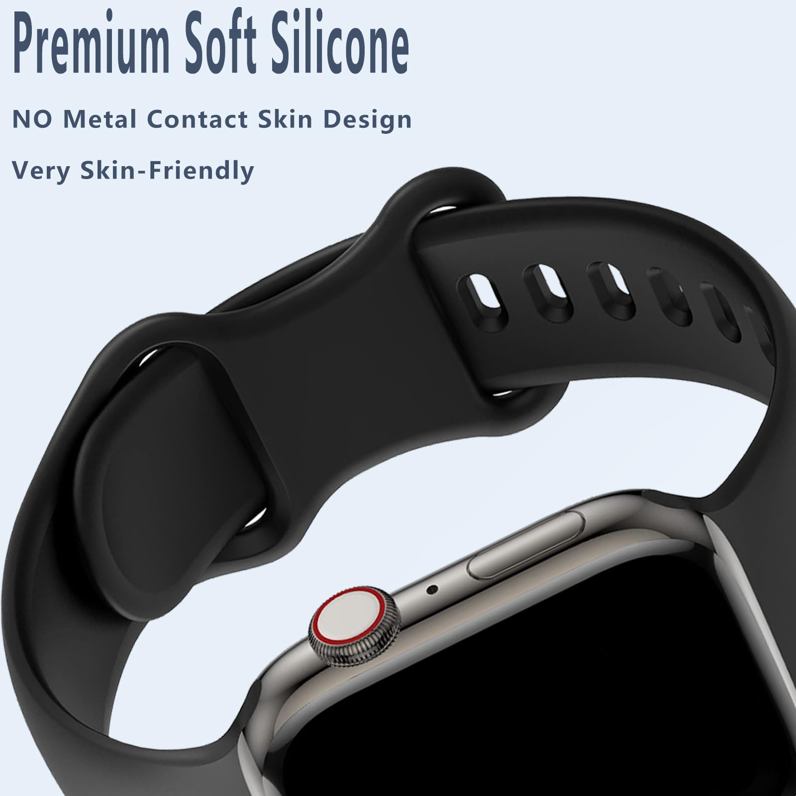 Compatible con correas de Apple Watch de 38 mm, 40 mm, 41 mm, 42 mm, 44 mm, 45 mm, 49 mm, correa de repuesto de silicona para mujeres y hombres, para iWatch Series 9, 8, 7, 6, 5, 4, 3, 2, 1