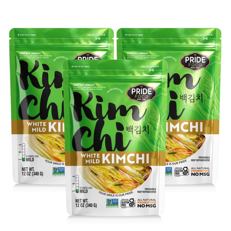 Image of BINGGRE WHITE MILD NAPA CABBAGE KIMCHI 12OZ FRESH KOREAN KIMCHEE IN KIM CHI kimichi 김치 MOTHER CHEE TEMPEH DAIKON PICKLES RADISH TWINS JONGGA RAMEN ORGANIC VEGAN NAPPA LAWS MAMA