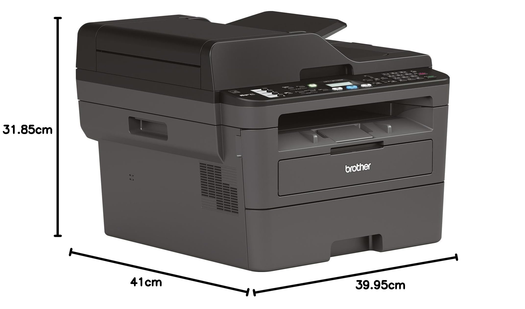 Brother MFC-L2710DW Stampante 4in1, Monocromatico, grigio scuro/nero, 30 pagine/min, Provenienza Germania