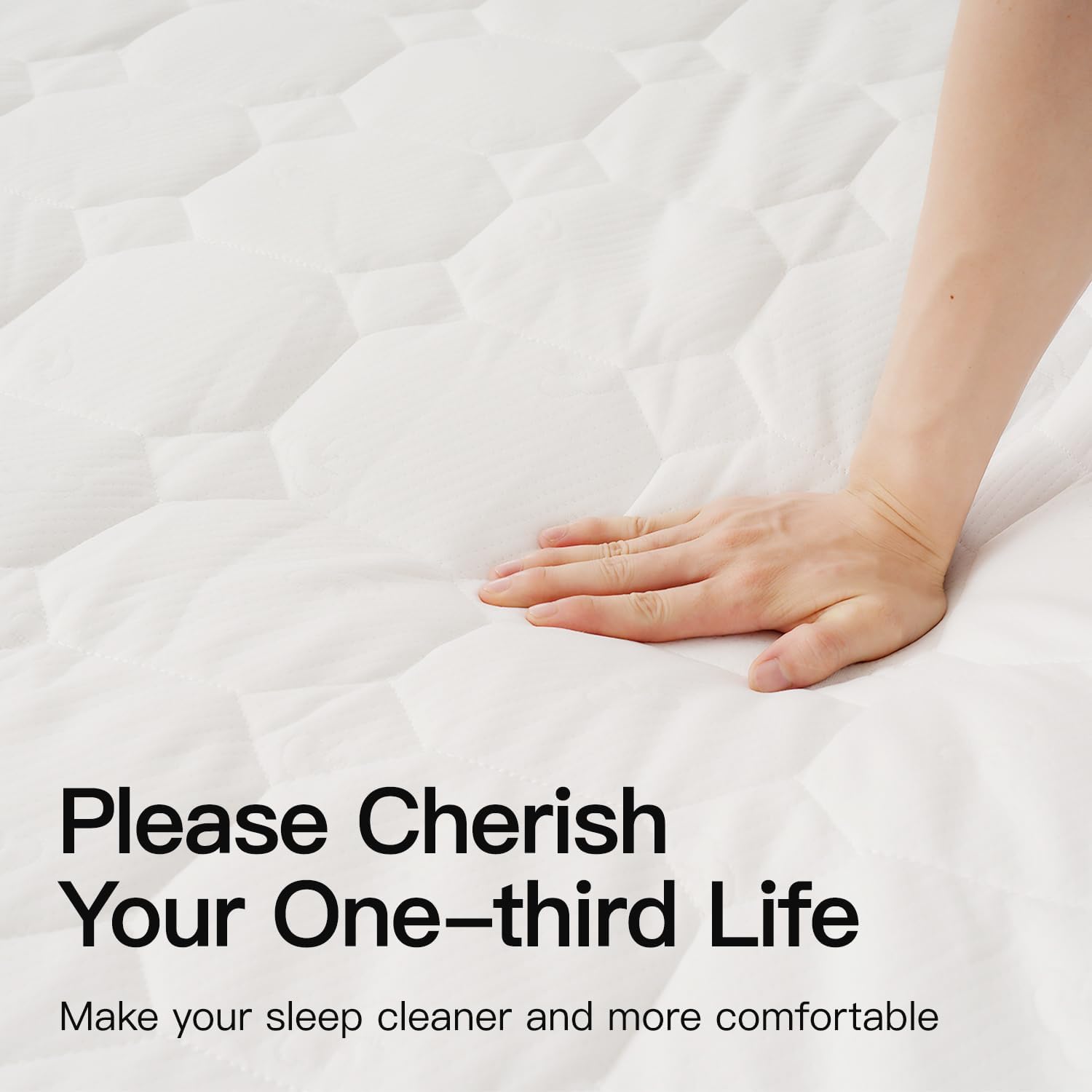 CHILLSUN 18" Queen Air Mattress with Built in Pump - White Waterproof Mattress Protector