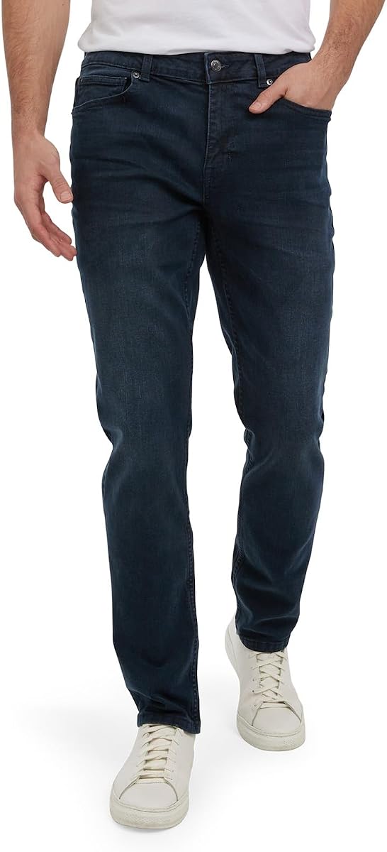 Bedford Jeans Slim Fit para Hombre - Pantalones de mezclilla elásticos con pierna cónica, estilo clásico de 5 bolsillos | Vaqueros ajustados para hombre