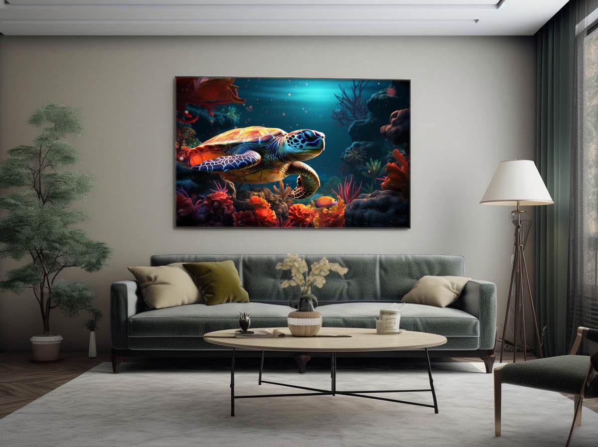 Scena Del Mondo Sottomarino Con Barriera Corallina Colorata. In Mare Paesaggio Marino Delle Acque Oceaniche Ai Illustrazione Image307247059