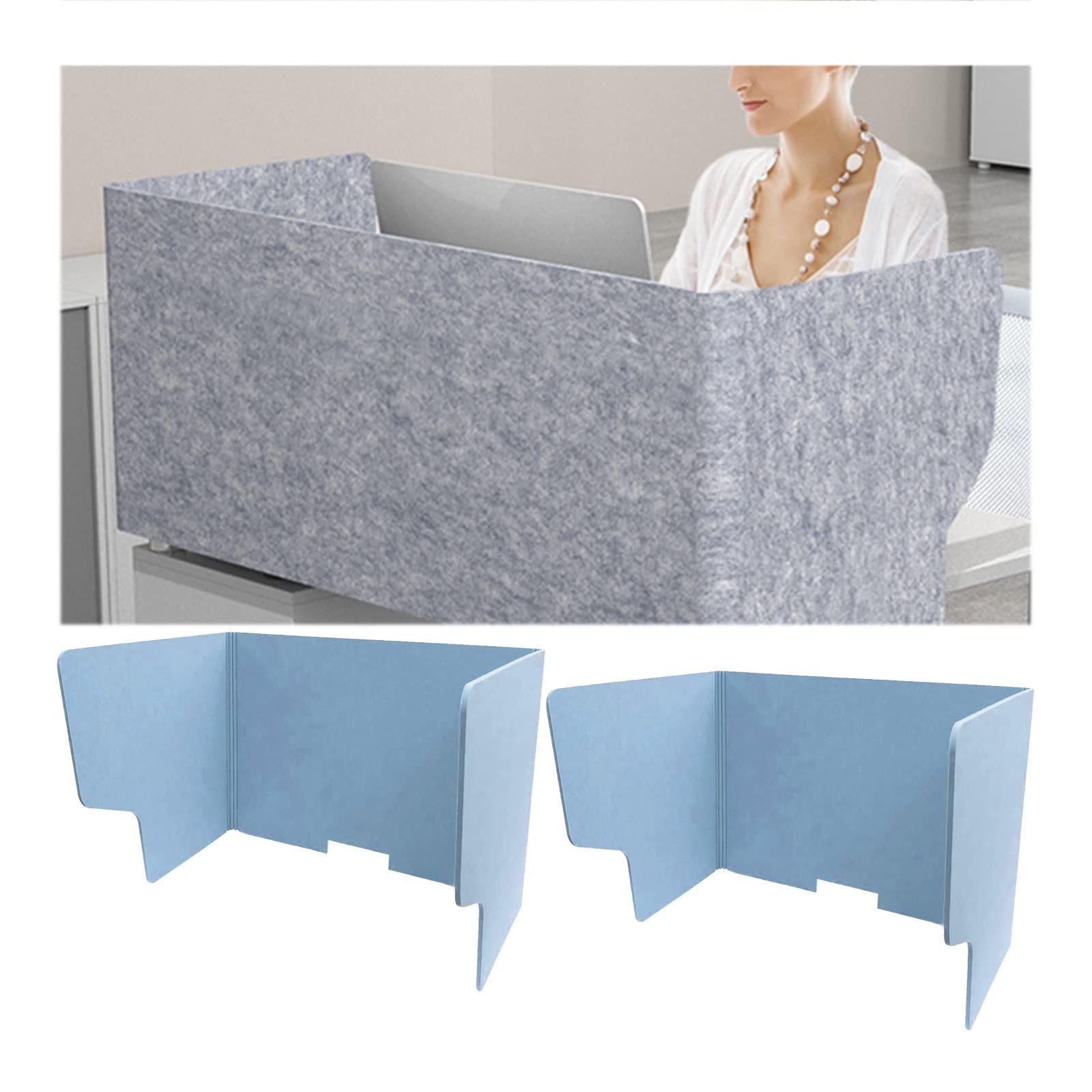 HJYCLFAZU Portable Acoustic Desk Divider2 Soundproof Panels Freestanding Noise Barrier Office & Classroom Partition 24"x31"x39" Effective Sound Absorption Ideal for Workspaces