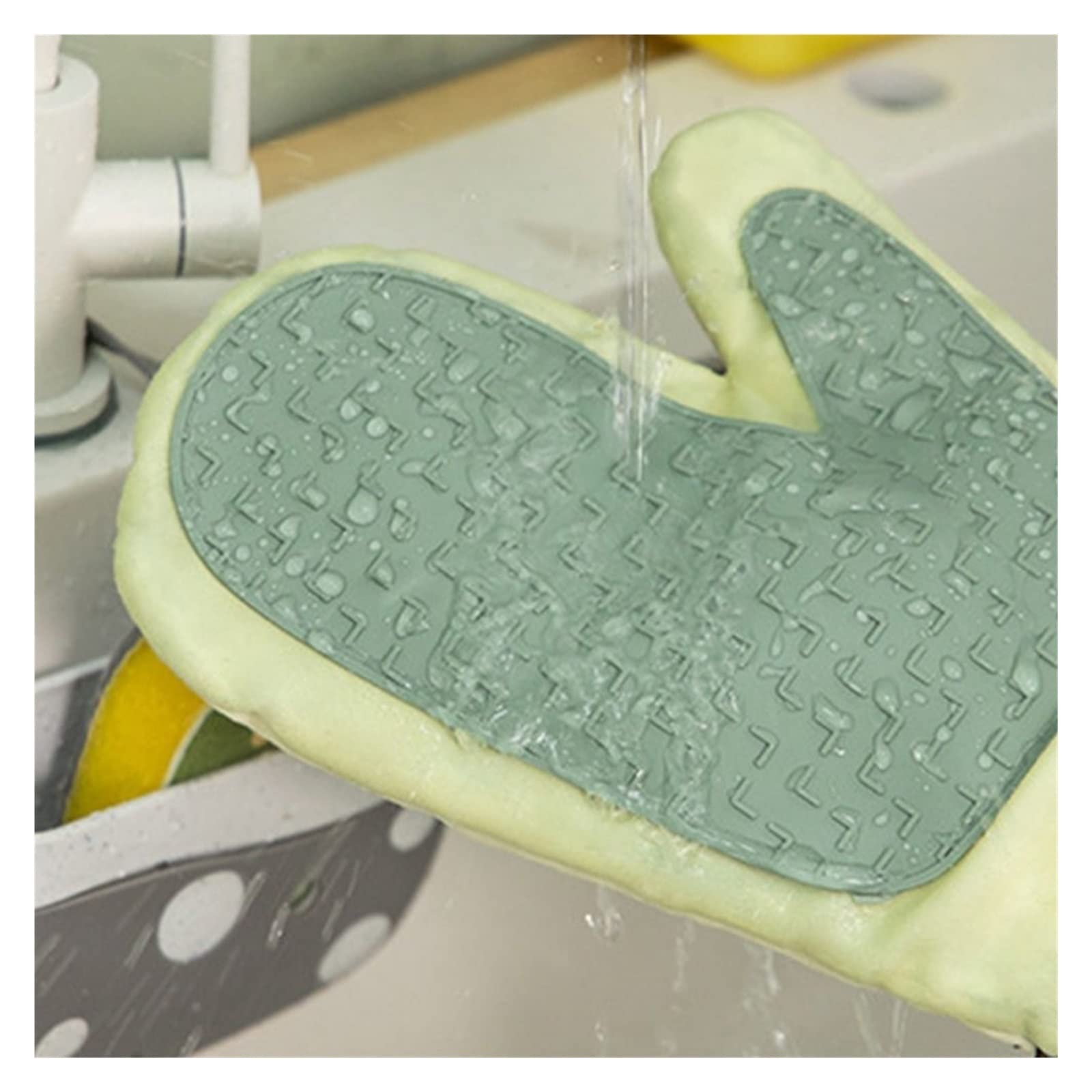 Gants de Cuisine antidérapants, résistants à la Chaleur et Anti-brûlures for Micro-Ondes, Gants isolants en Coton(Green)