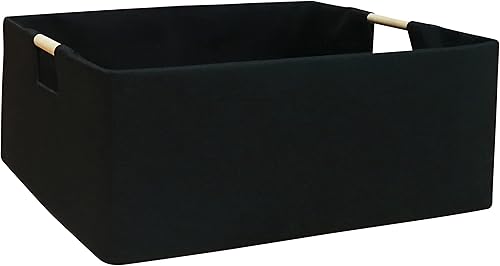 Contenedor de almacenamiento para estantes, cestas rectangulares de armario, caja plegable con asas, contenedores de almacenamiento grises, cajas de