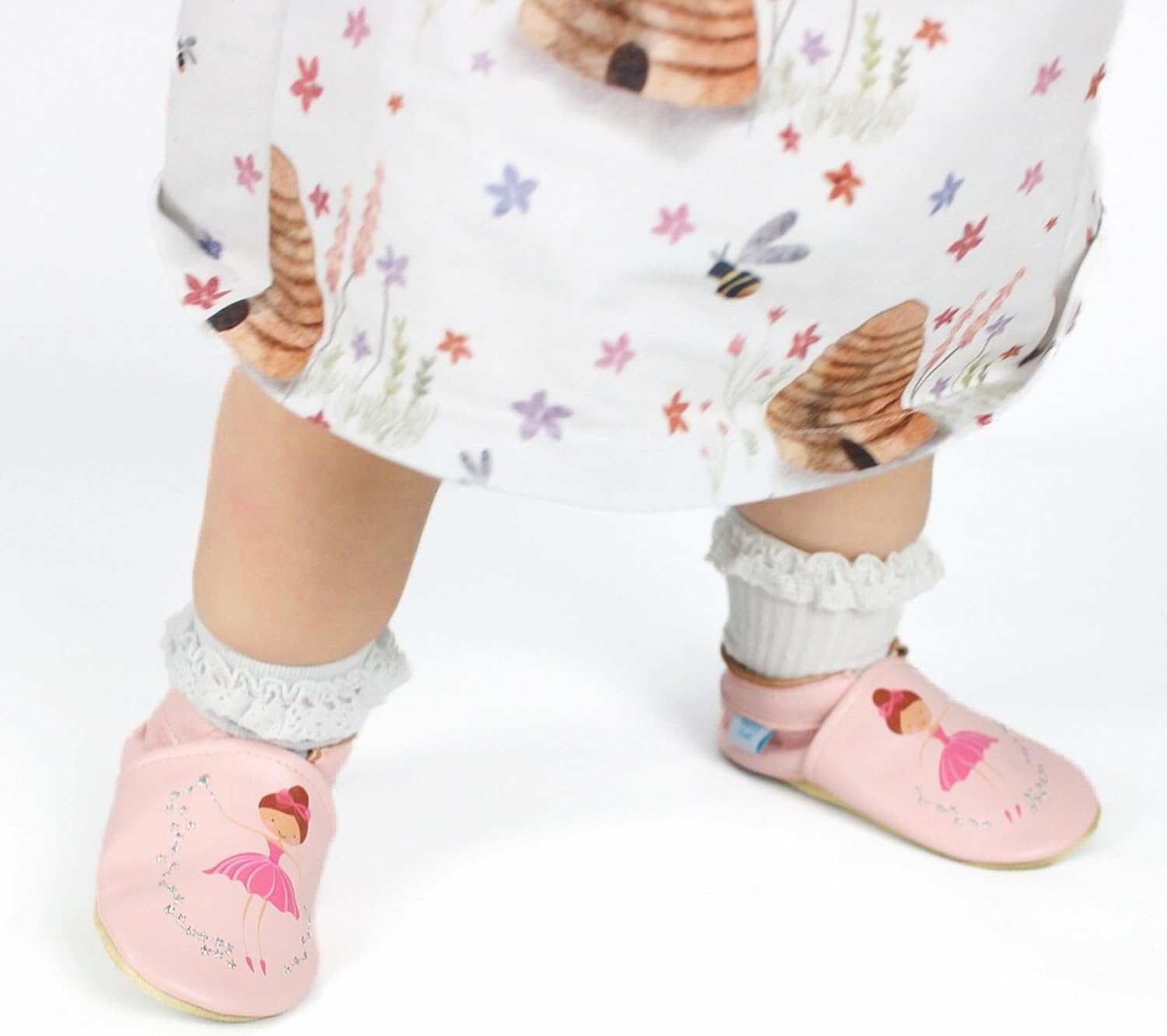 Dotty Fish Soft Sole Leather Baby Shoes - Barefoot, Non-Slip, Unisex