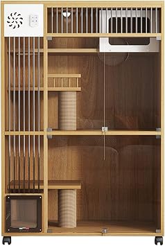 Pet Home Pet House Cat Villa cat cage Home Indoor cat House Oversized Free Space cat Cabinet cat House cat cat Litter Cat Villa Color 01