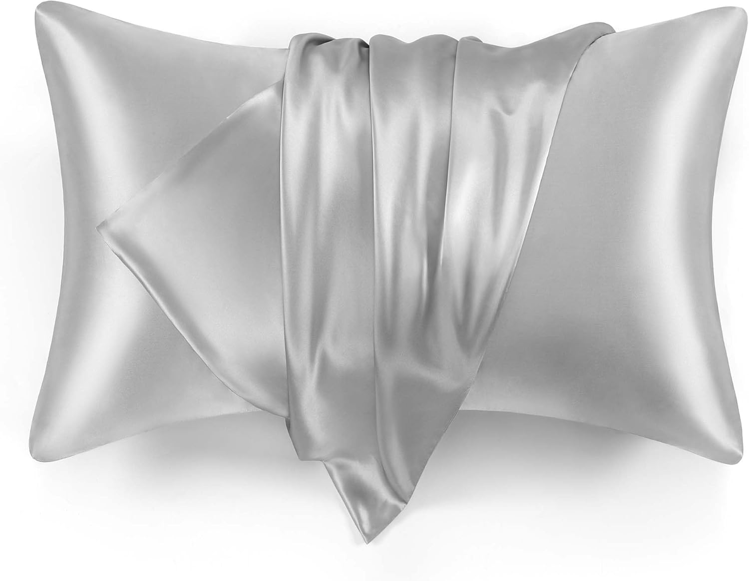Love's cabin Silk Satin Pillowcase for Hair and Skin (Light Grey, 20x30
