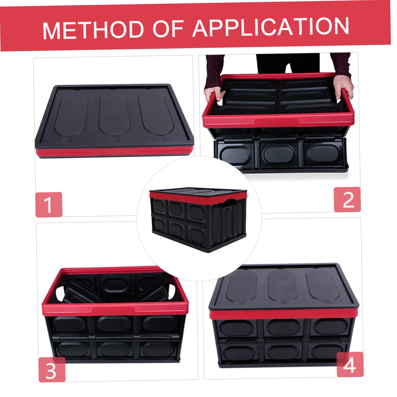 IMIKEYA Caja De Almacenamiento 30l Organizador Coche Plegable Estuche Plástico Resistente Duradero Práctico