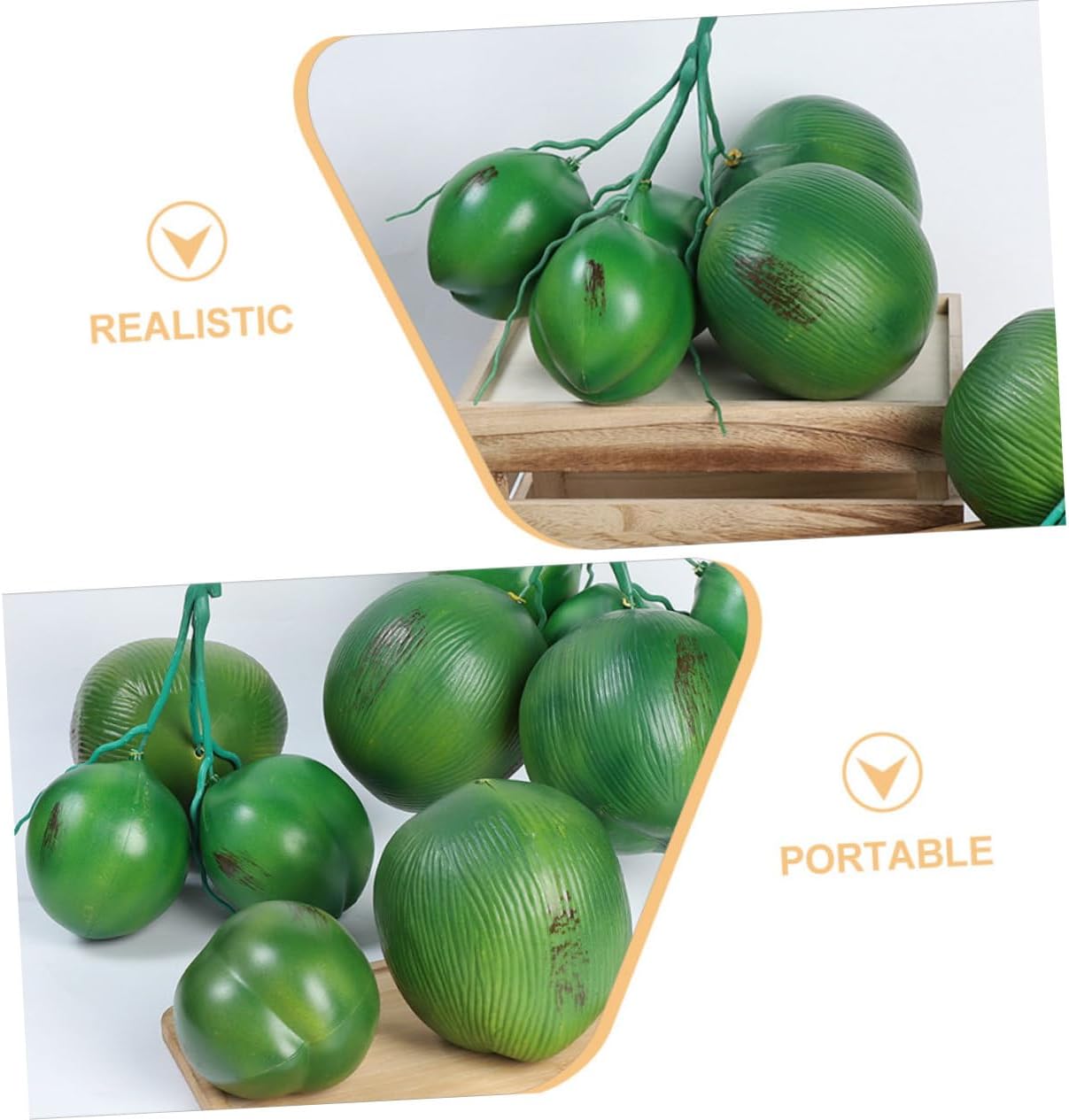 PRETYZOOM 6pcs Artificial Coconuts Models Faux Coconut Decor for Tropical Parties Lifelike Imitation for Home and Event Decoration Plastic Design for Vivid Displays