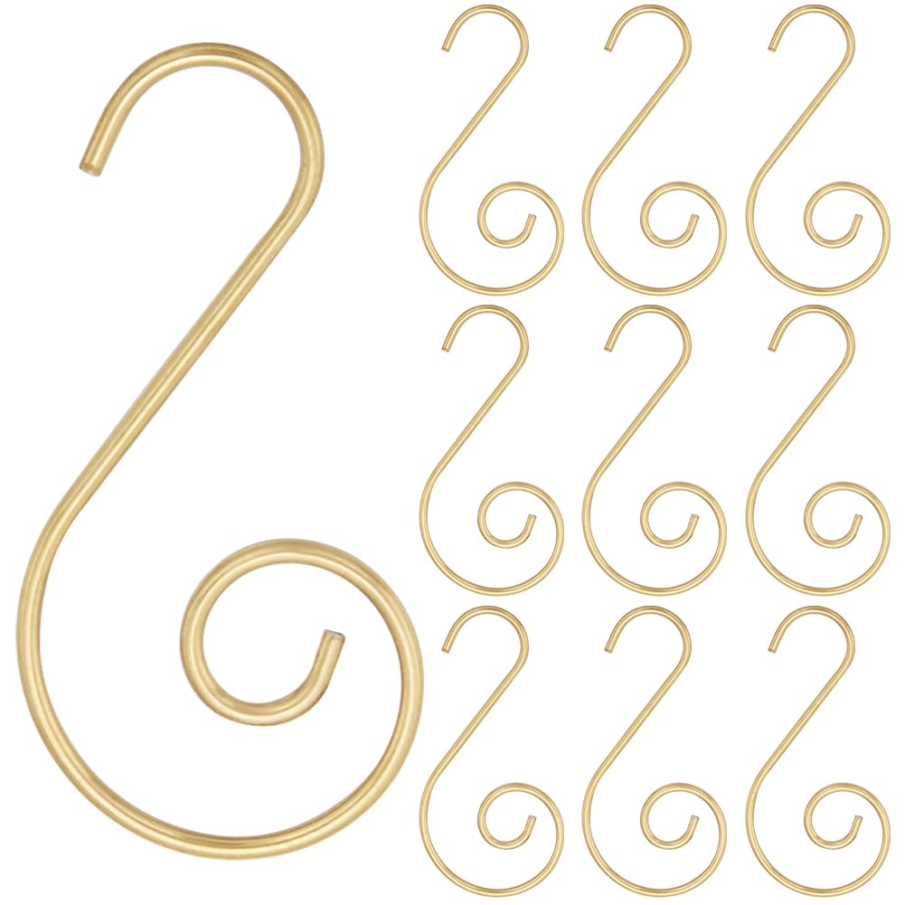 SOFPLATE 1 Box 100Pcs Christmas Ornament Hooks Gold