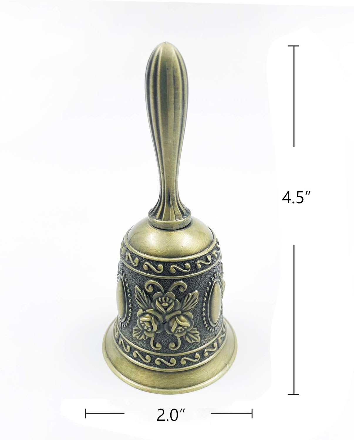 LYFJXX Hand Bell Metal Tone Ring Alarm Hand Hold Service Call Bell Desktop Bell Tea Dinner Bell Game Bell Christmas Bell (Gold) -