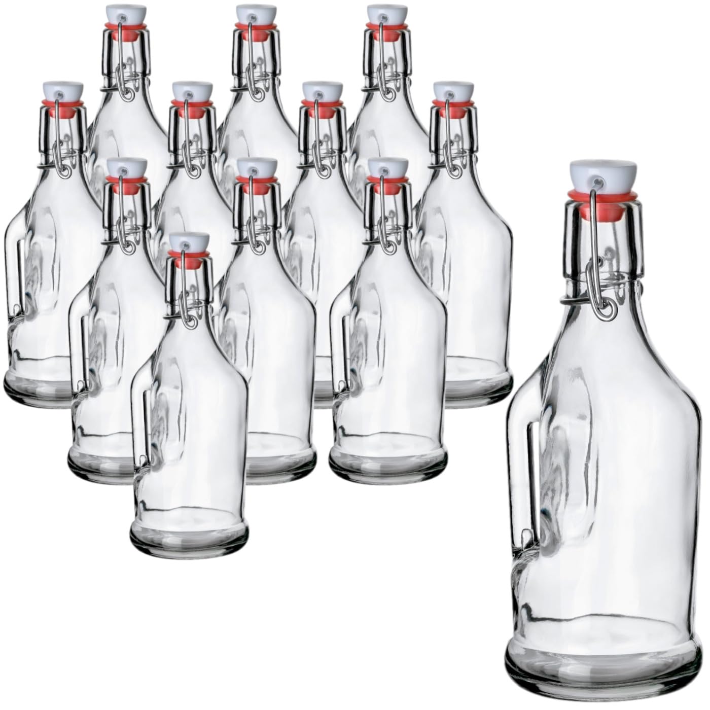 gouveo Set van 12 glazen flessen met beugelsluiting, lege beugelflessen