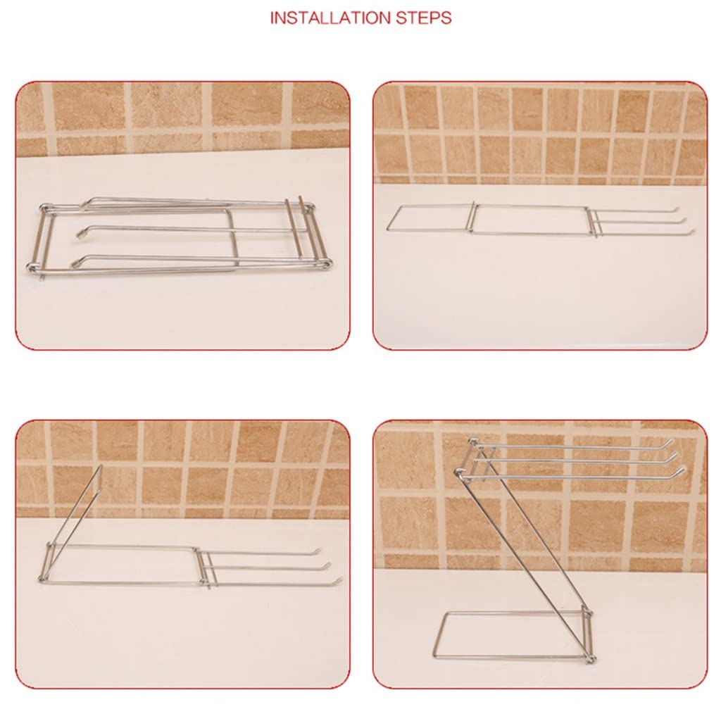 SLSFJLKJ Cuisine Salle de Bain Stable Support Antirouille Maison Porte-Serviettes Chiffons Pliable Vie Quotidienne Table en Acier Inoxydable sur Pied Vision