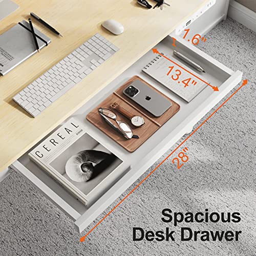 Joy Seeker Electric Standing Desk With Drawers And Usb Ports, Whole Piece 48 X 24 Inches Adjustable Height Desk, Modern Sit Stand Up Desk ,Ergonomic Rising Desk For Home Office Workstation, Light Wood #TOP2