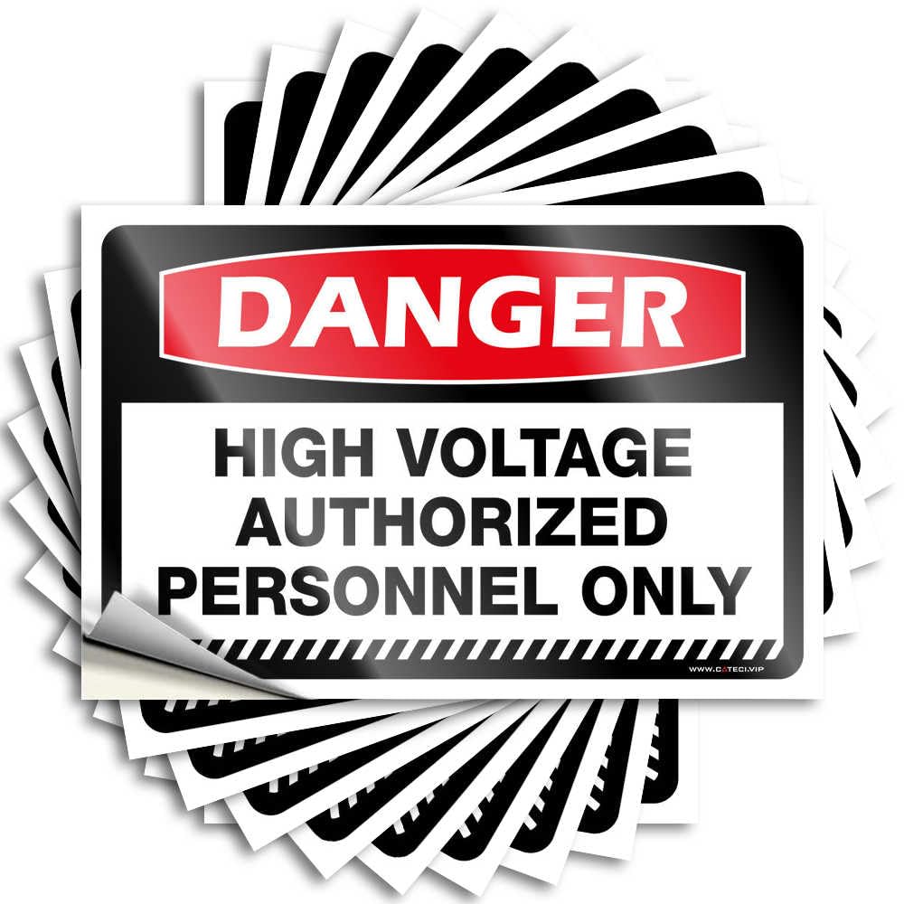 Sticker Farmhouse Waterproof Vinyl Sticker | Danger High Voltage Authorized Personnel Only Happy Cover for Antimicrobial DIY Projects(12X18CM)