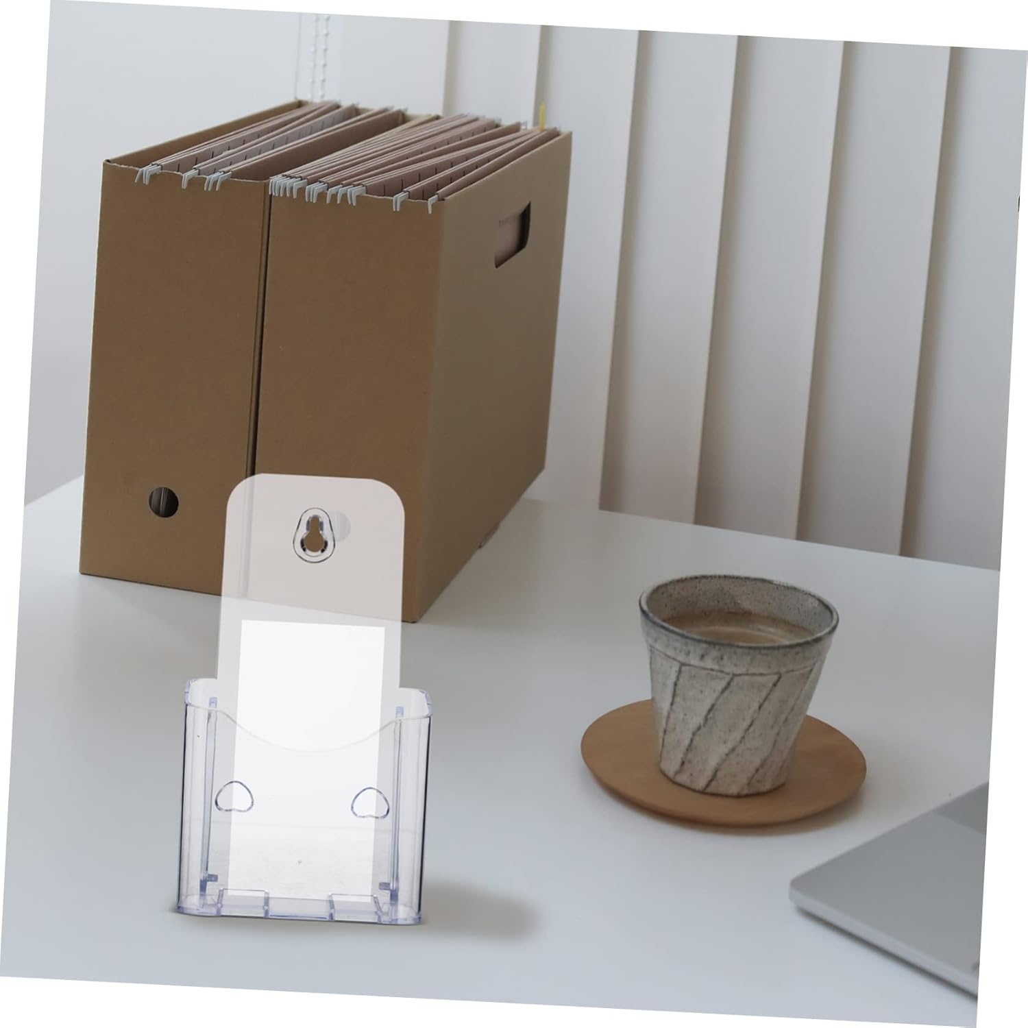 HOODANCOS 5セット パンフレット収納ラック 家庭用 オフィス用品 請求書収納棚 壁掛けパンフレットホルダー 棚用 アクリル