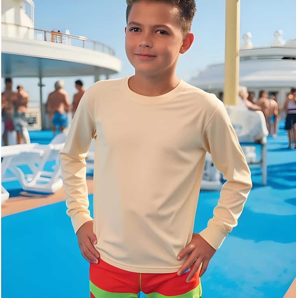 INGEAR Boys Rash Guard Long Sleeve Swim Shirt - Quick Dry UPF 50+, Kids Fishing Shirt, Dry fit Shirts for Boys Sizes XS-XL