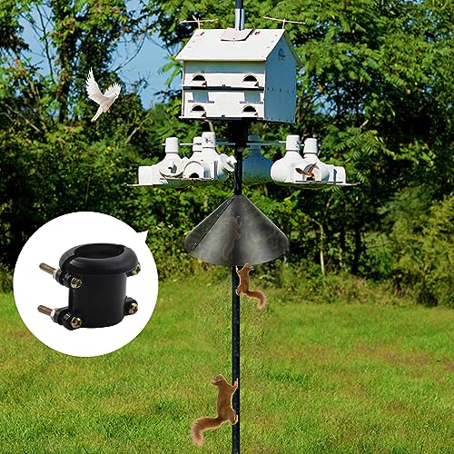 2 Pack Squirrel Baffle Accessory for Bird Feeder Pole and Bird Houses, Pole Mounted Buckle Stopper for Guarding Birdhouse (Baffle Not Included) - Thumbnail 5