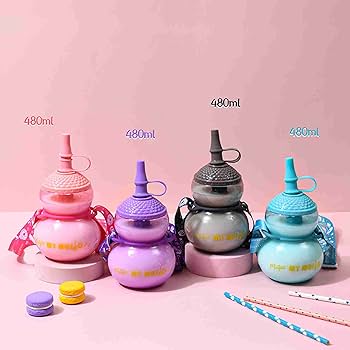 ストロー付きアウトドアウォーターカップ Amazon | Luxshiny 1個 ストローカップ タンブラーカップ 二層