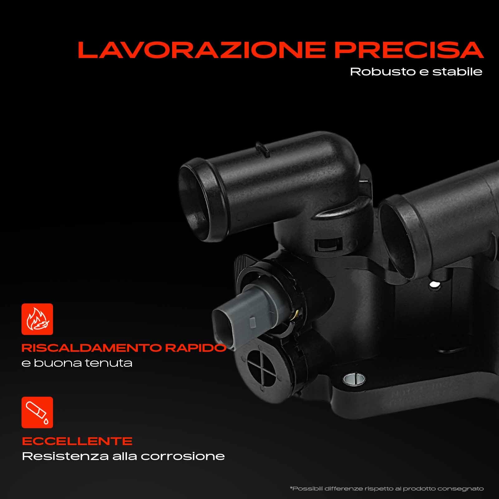 Frankberg Termostato del liquido di raffreddamento 80°C/87°C 032121111AP | Compatibile con: Polo 9A 9N, Polo 6C1 6R1, Ibiza IV ST 6J8 6P8, Polo 6N1, Ibiza IV 6J5 6P1, Polo Variant 6V5