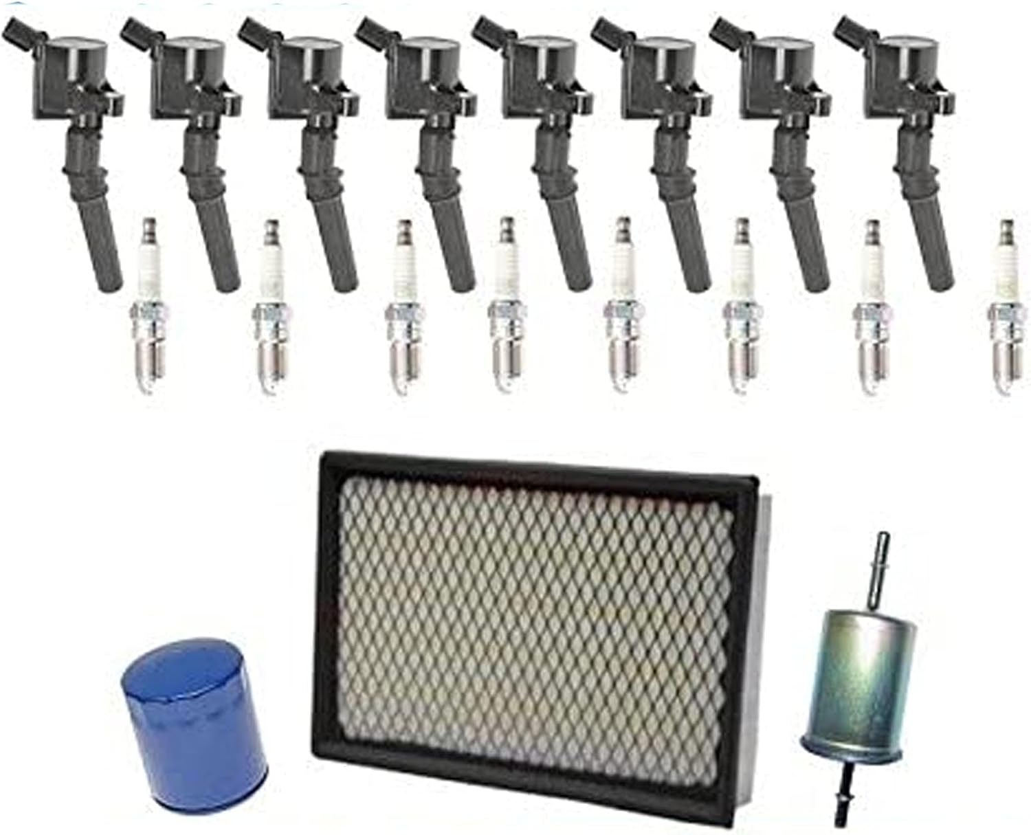 New Ignition Coils NGK Spark Plugs Air Gas Oil Filters Replacement Part For 98-11 Town Car NEW