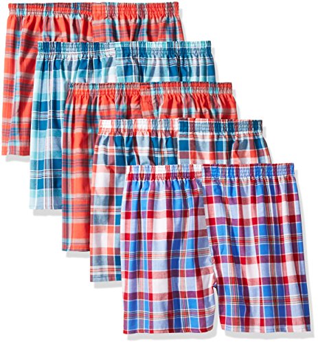 Fruit of the Loom 5pk Fashion Plaid Boxers - L