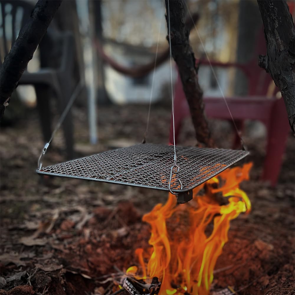 TITECOUGO Bushcraft Titanium Cast Mesh Over Fire Pit Grates Camp... TITECOUGO Bushcraft Titanium Cast Mesh Over Fire Pit Grates Camp...