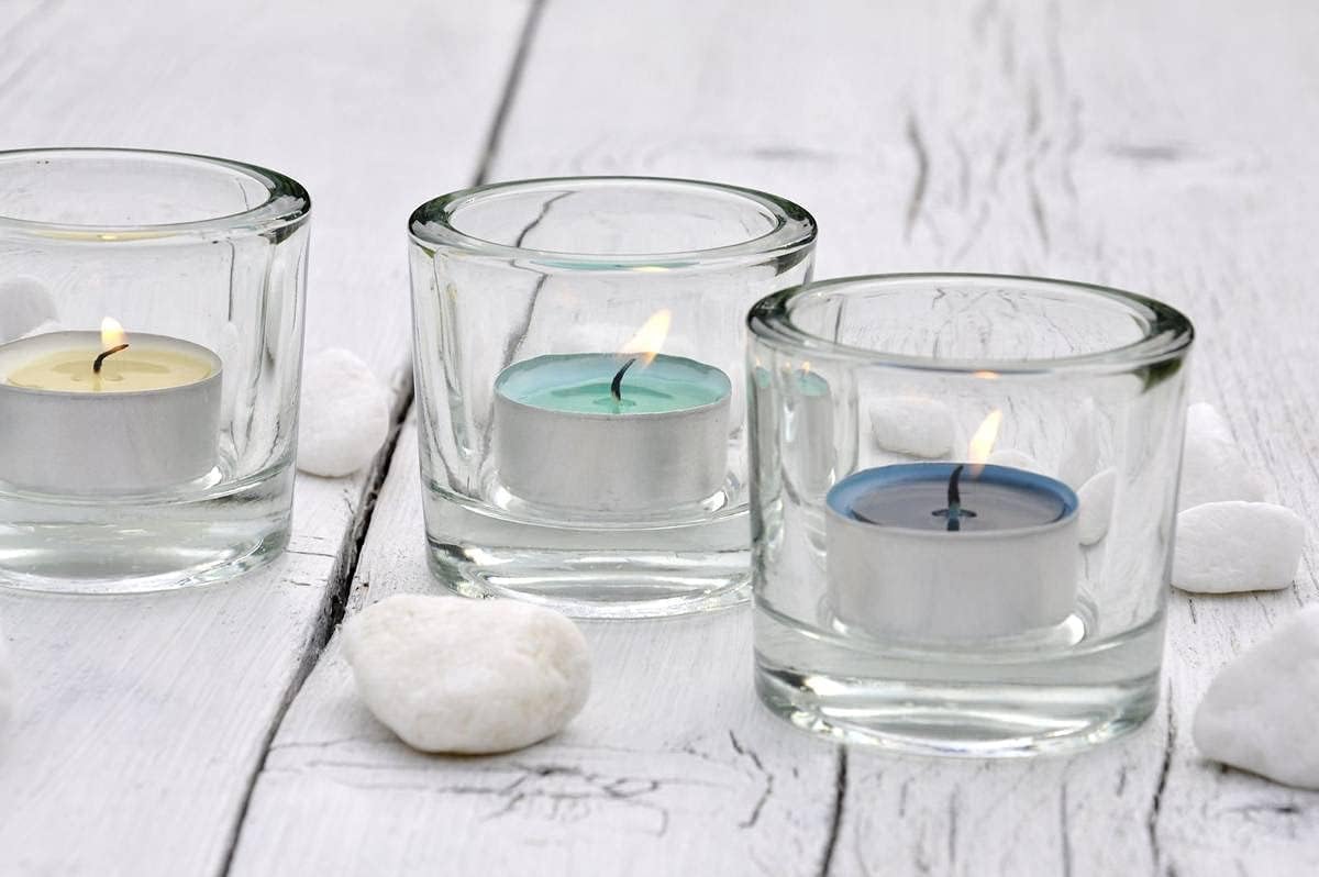 Lot 24 Bougies Parfumées Vanille Müller Tealights - 39x15mm - 4 Heures - Cire Ivoire Aluminium Anti-Goutte