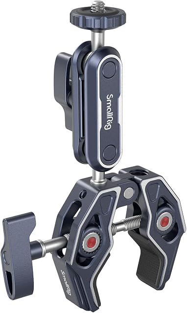 SMALLRIG Super Clamp Ballhead Magic Arm Camera Clamp, Crab-shaped Monitor Clamp with 1/4"-20, 3/8"-16 Threaded Holes for Gopro/DSLR Camera/Stabilizer - 3757
