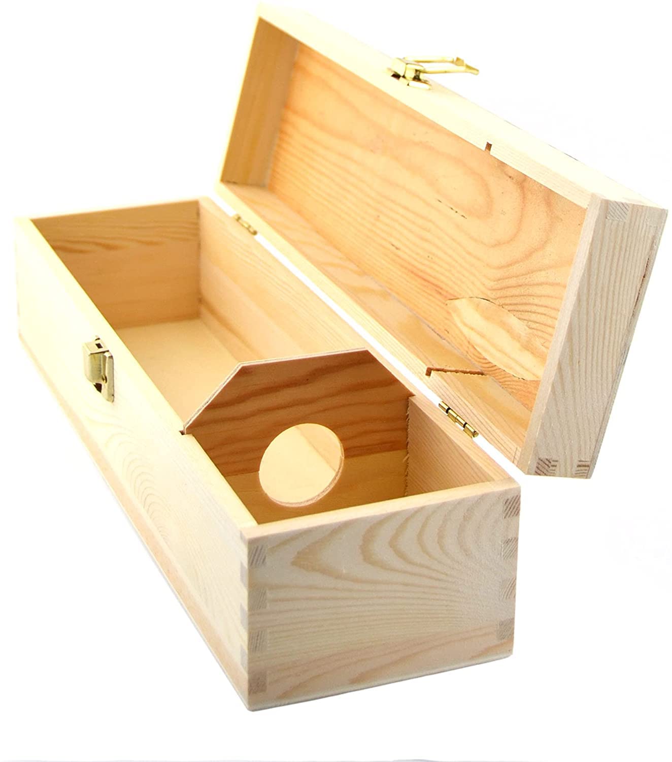 3 cajas de madera para vino con uno, dos y tres compartimentos para botella de vino estándar