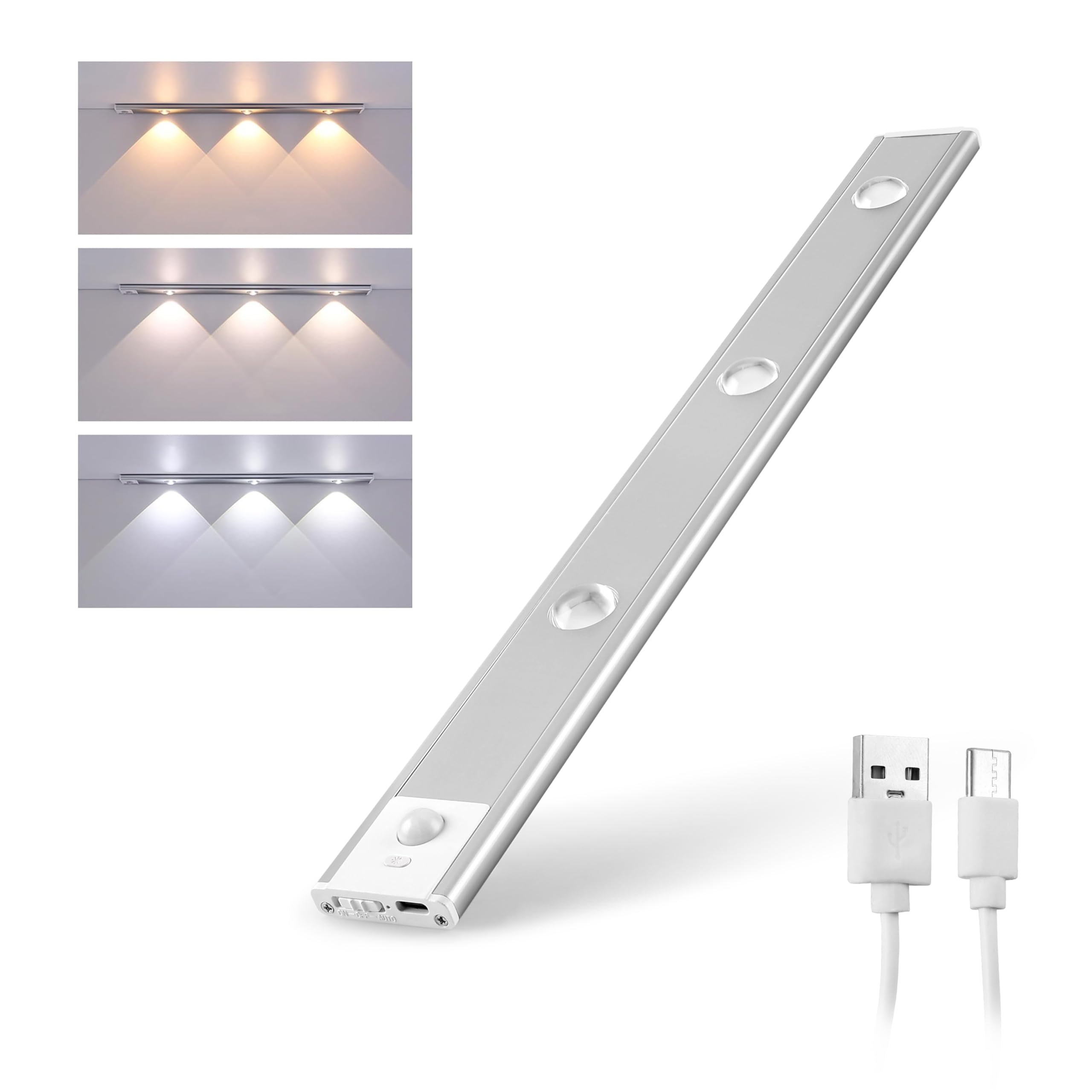 Gesto Rechargeable Motion Sensor Led Light for Wardrobe – 3 Color Mo