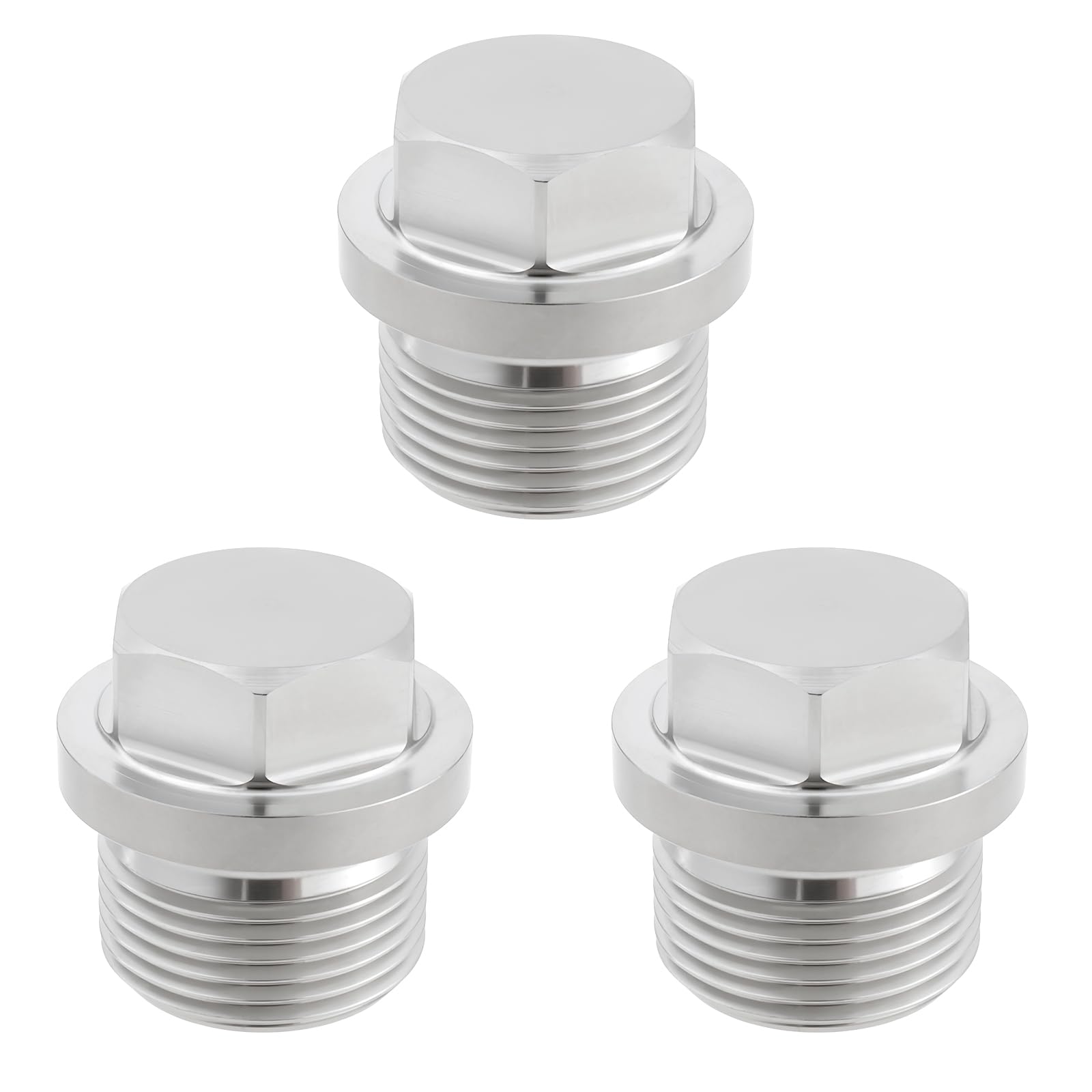 Bouchon M22 x 1,5 mâle inox raccord fileté hexagonal pour tuyau et tube - 3 pièces
